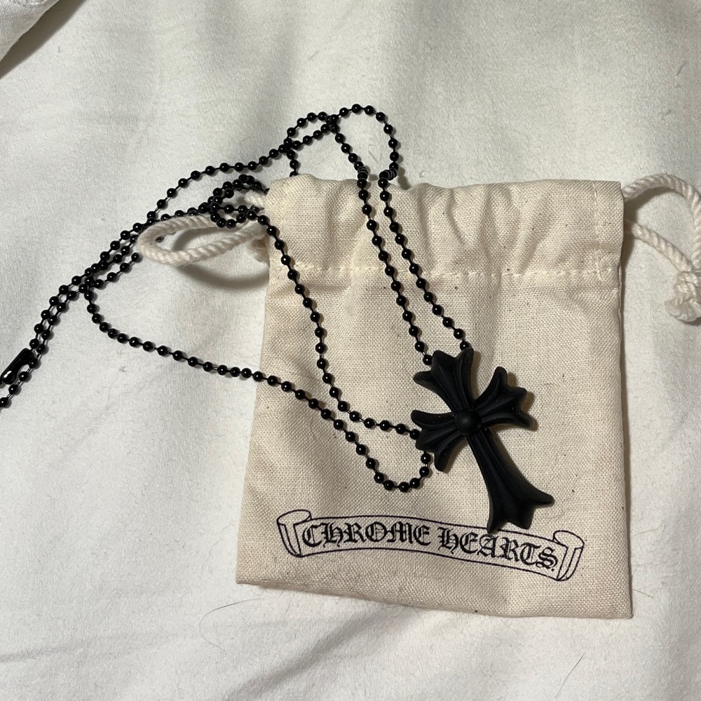 Chrome Hearts Black Silicrome Baby Fat Cross